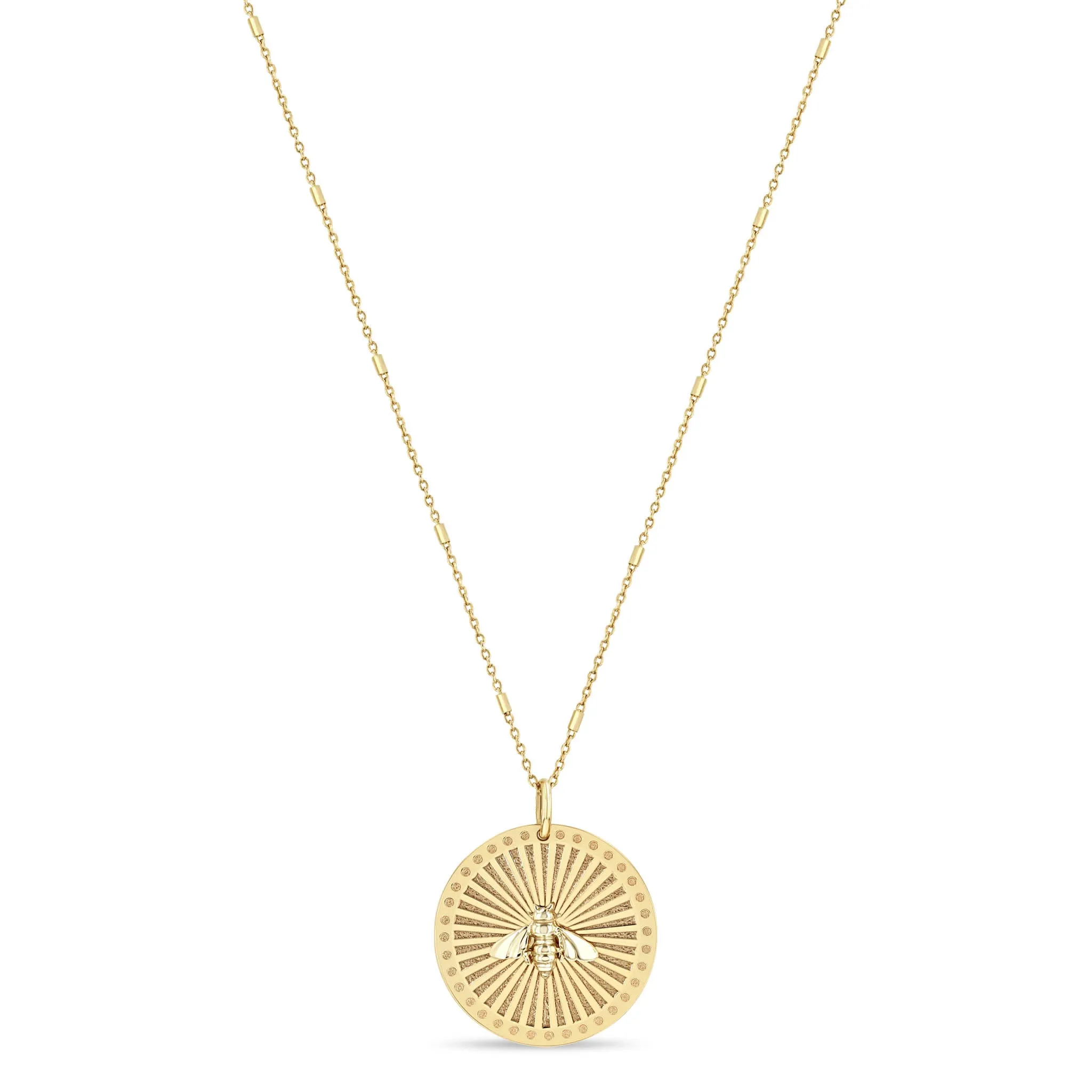 14k Bee Medium Sunbeam Medallion Necklace