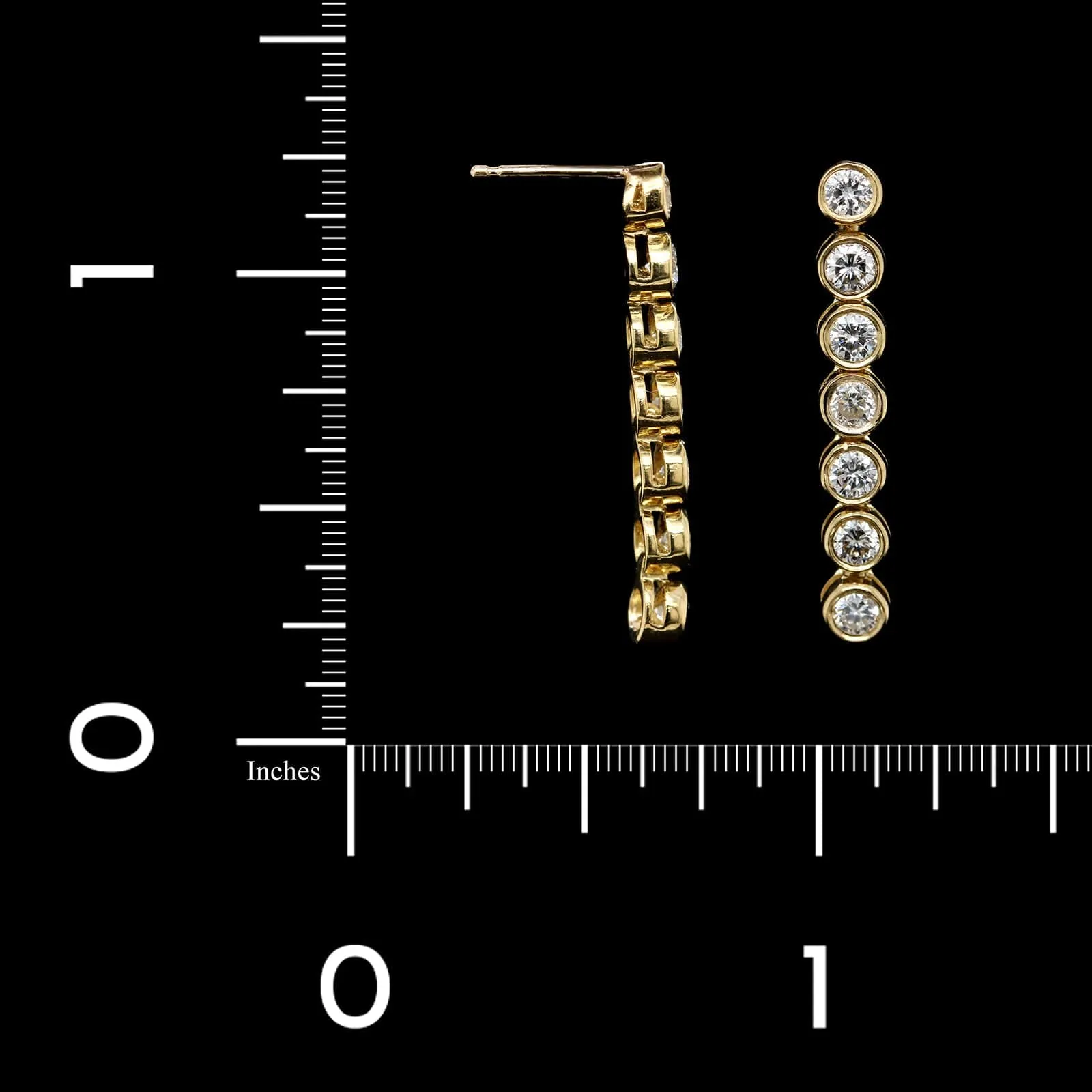 14K Yellow Gold Estate Diamond Drop Earrings