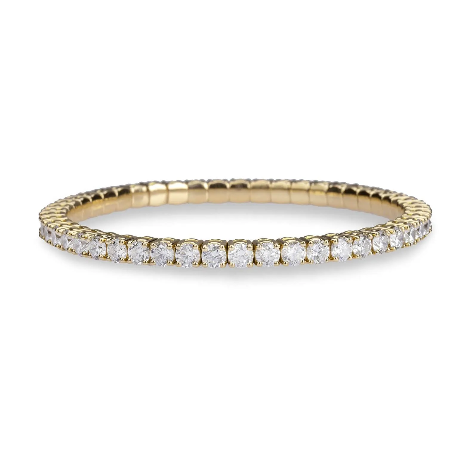 18K Gold Stretch & Stack Round Diamond Tennis Bracelet, 8.0 Carats, Lab Grown