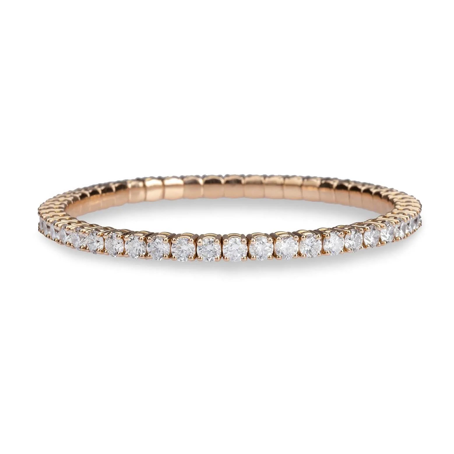 18K Gold Stretch & Stack Round Diamond Tennis Bracelet, 8.0 Carats, Lab Grown