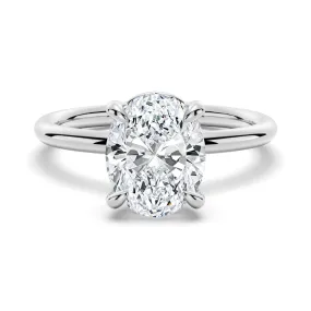 3 CT. Four-Prongs Oval Solitaire Moissanite Engagement Ring