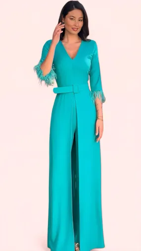 5-A1632 Turquoise 2 Piece Trouser Set