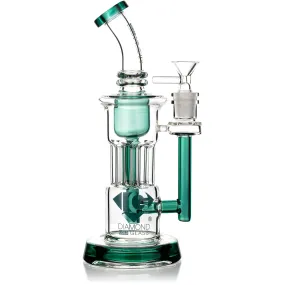 9” Pillar Percolator Rig, by Diamond Glass (free banger included)