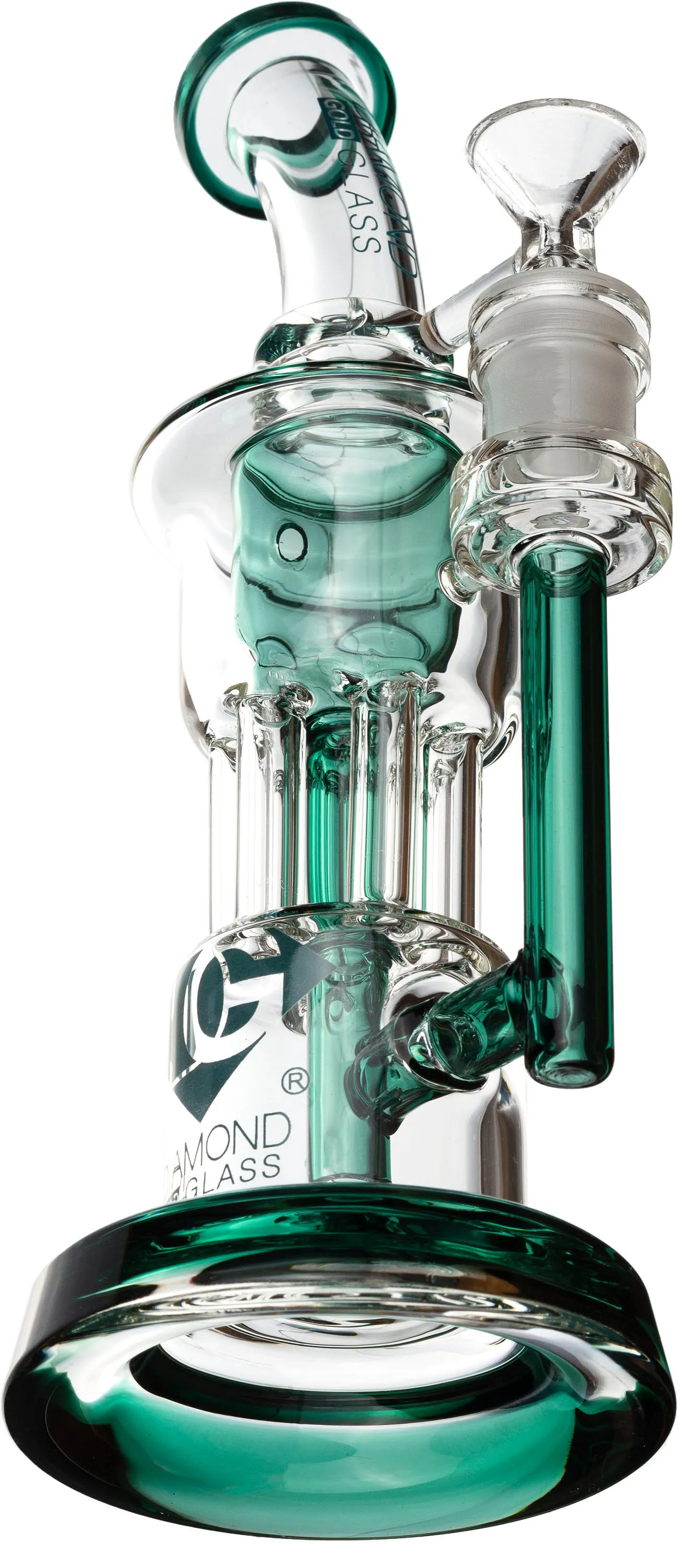 9” Pillar Percolator Rig, by Diamond Glass (free banger included)