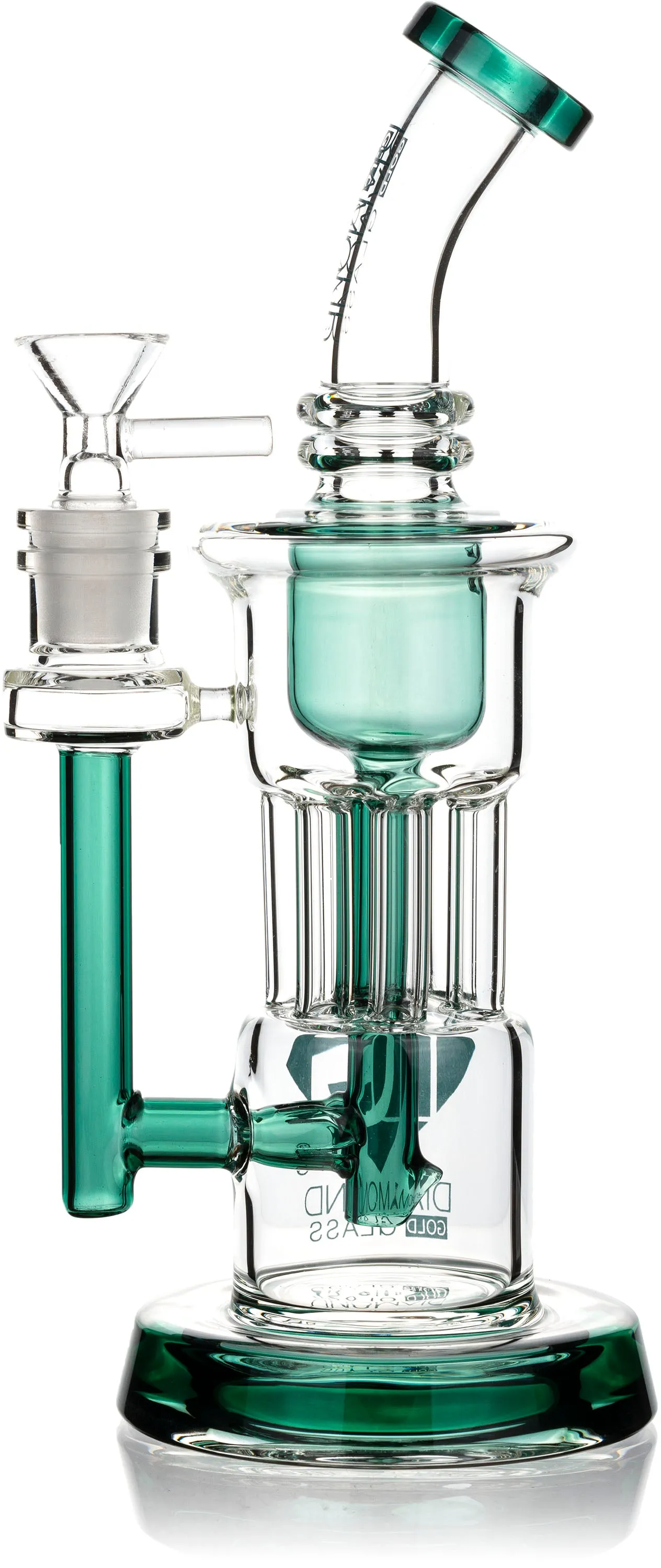 9” Pillar Percolator Rig, by Diamond Glass (free banger included)