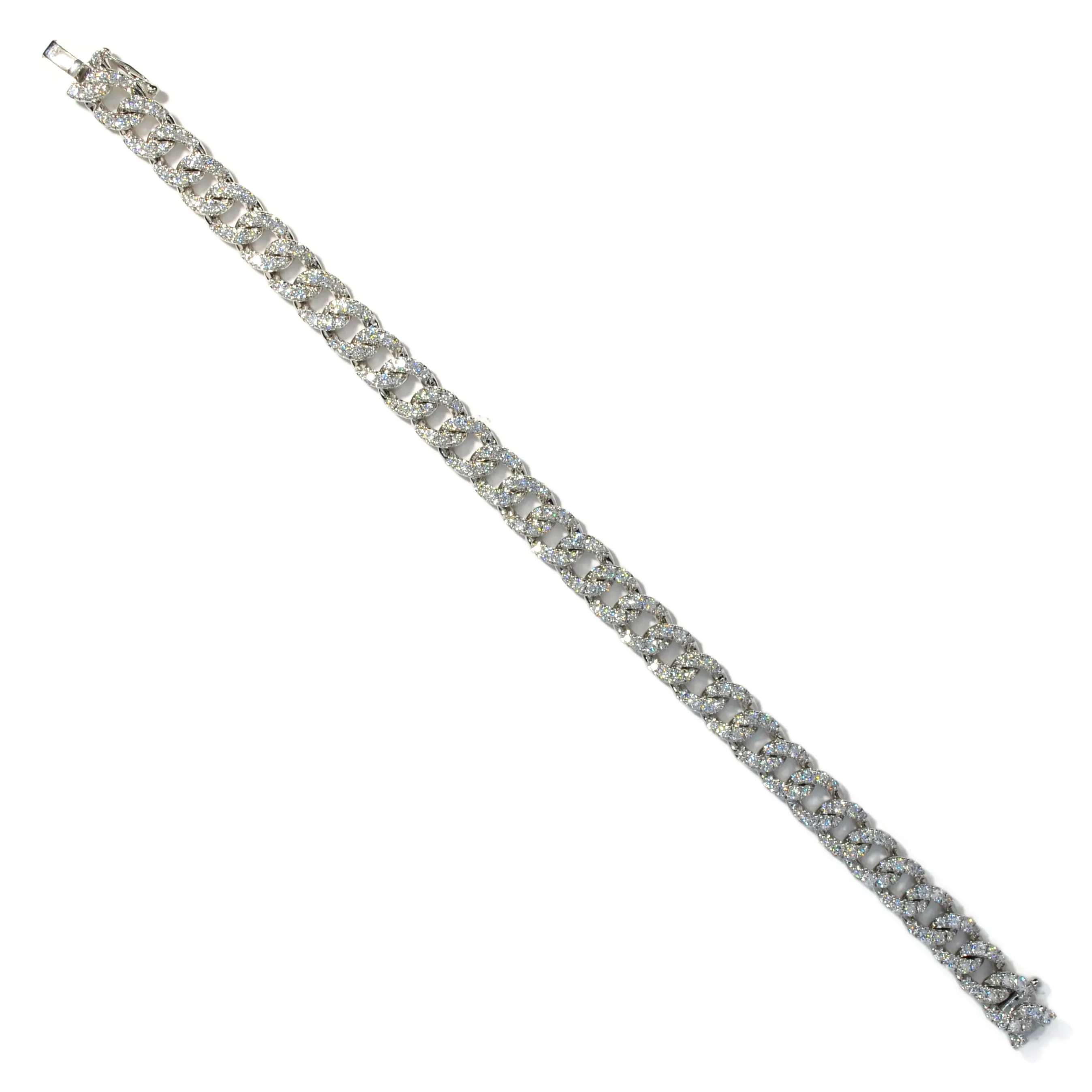 AFJ Diamond Collection - Diamond Gourmette Link Bracelet, 18k White Gold