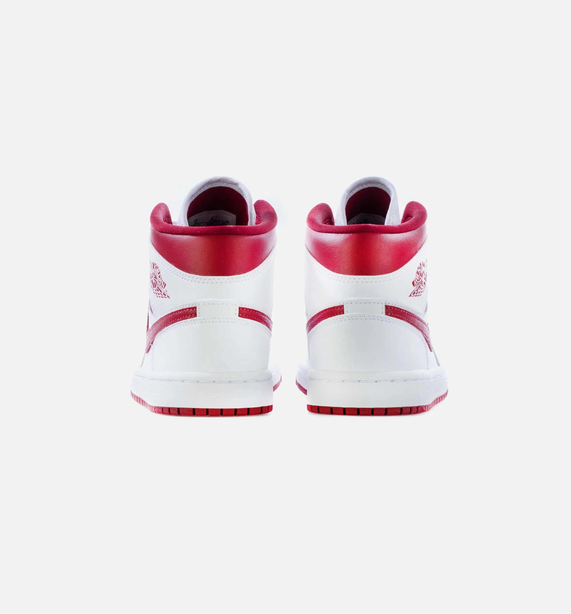 Air Jordan 1 Mid Red Toe Womens Lifestyle Shoe - White/Pomegranate