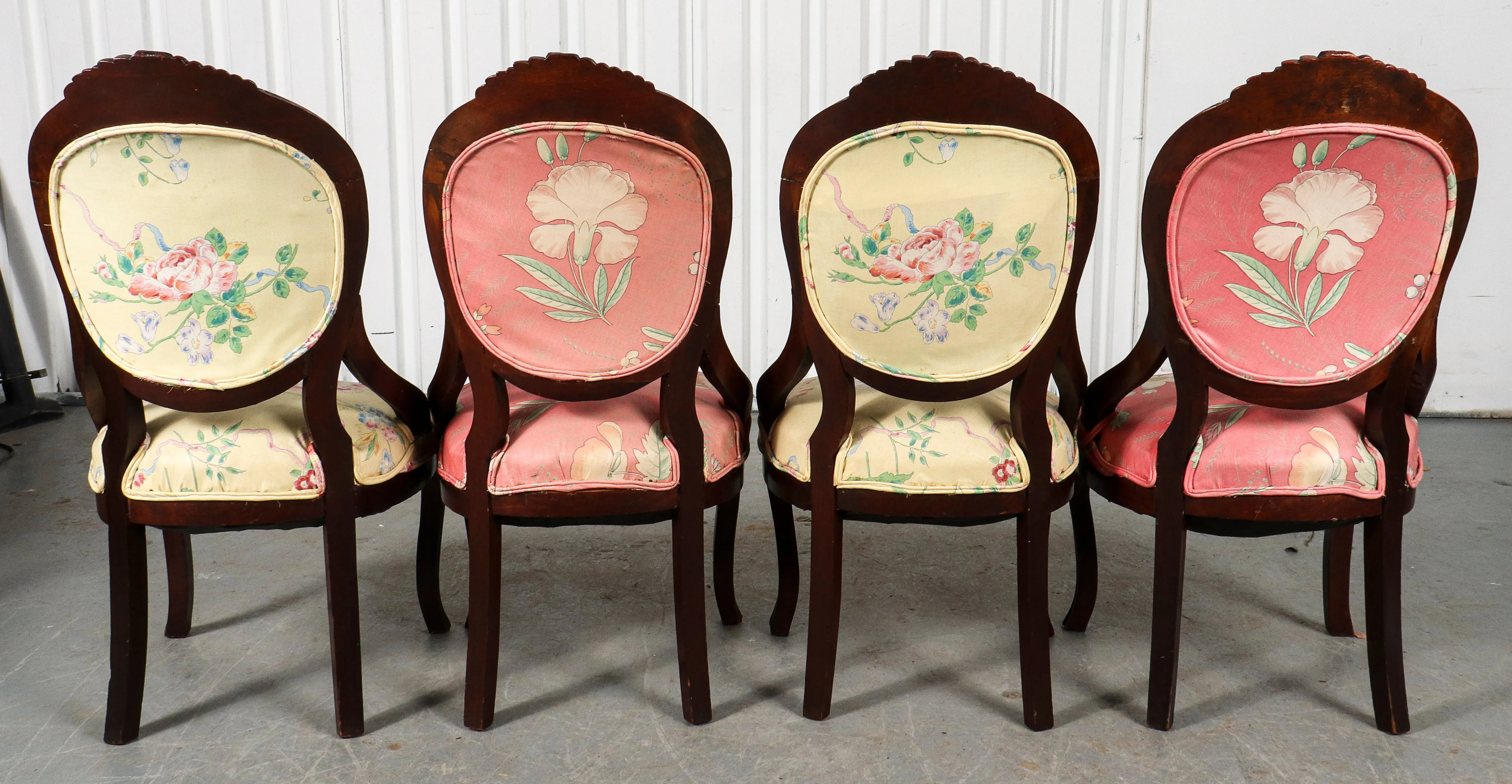 American Rococo Revival Style Wooden Chairs, 4