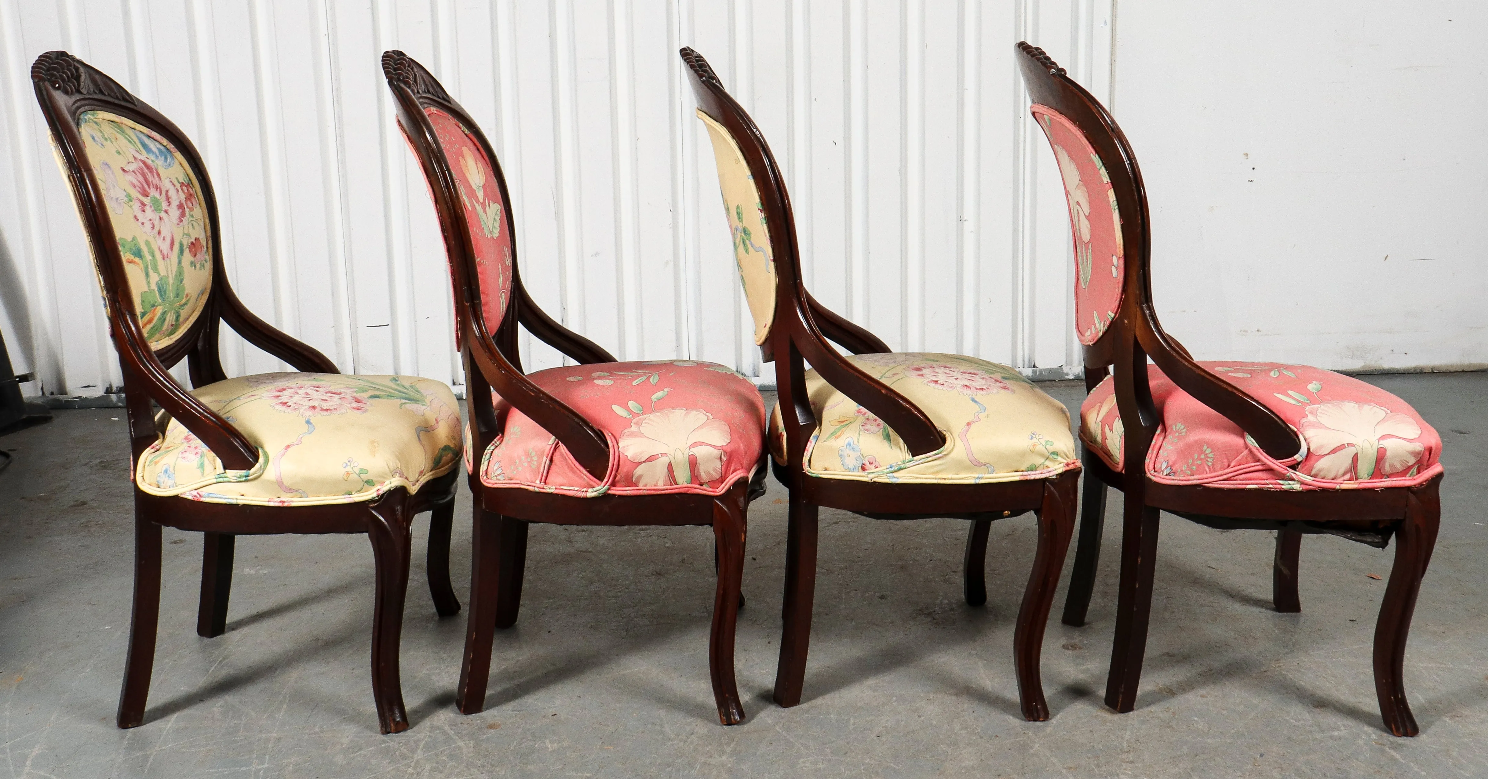 American Rococo Revival Style Wooden Chairs, 4