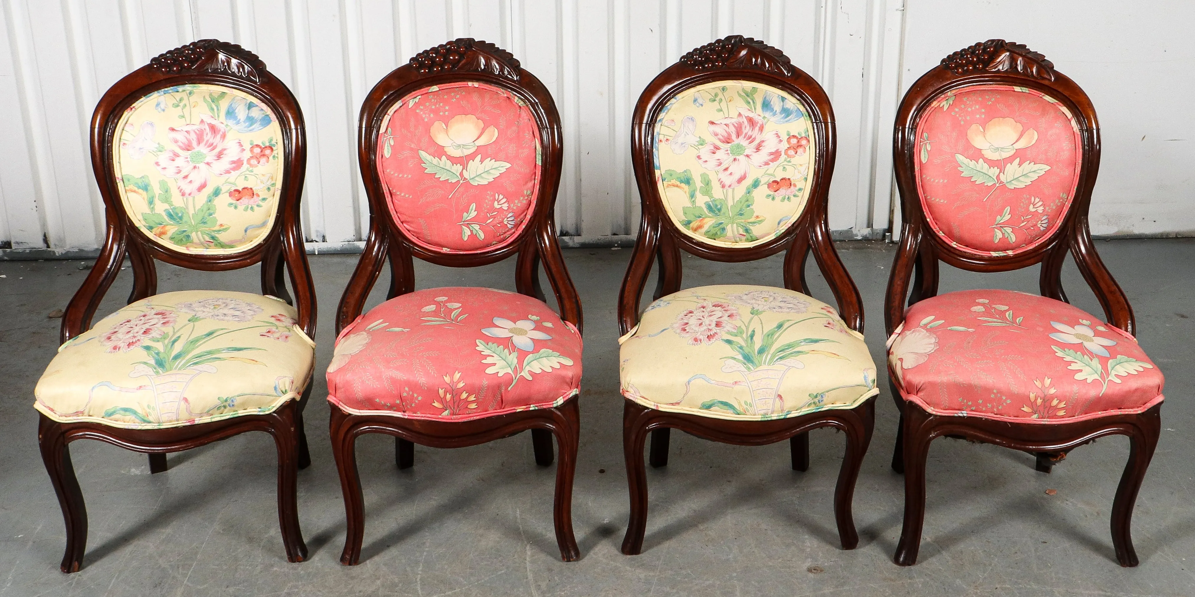 American Rococo Revival Style Wooden Chairs, 4