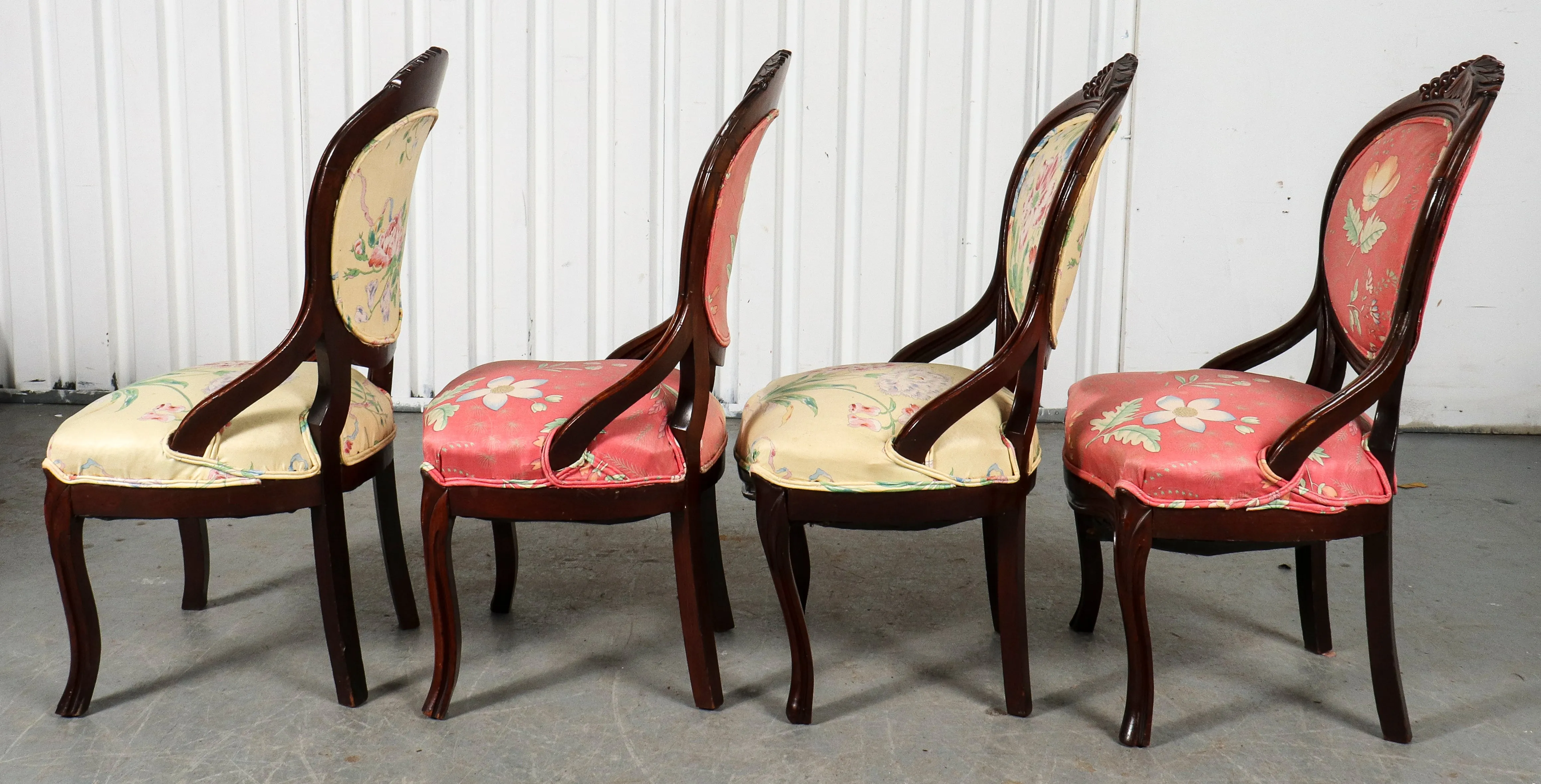 American Rococo Revival Style Wooden Chairs, 4