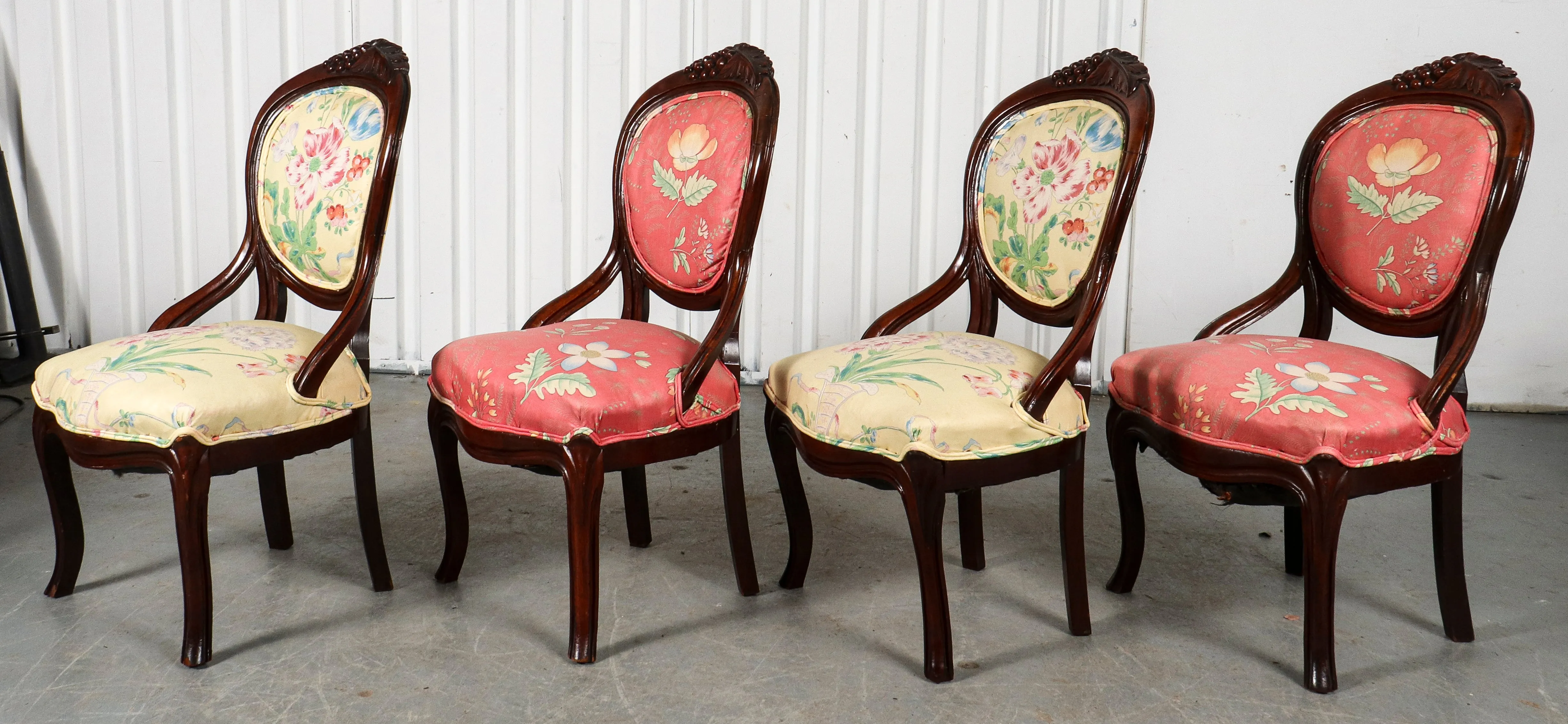 American Rococo Revival Style Wooden Chairs, 4