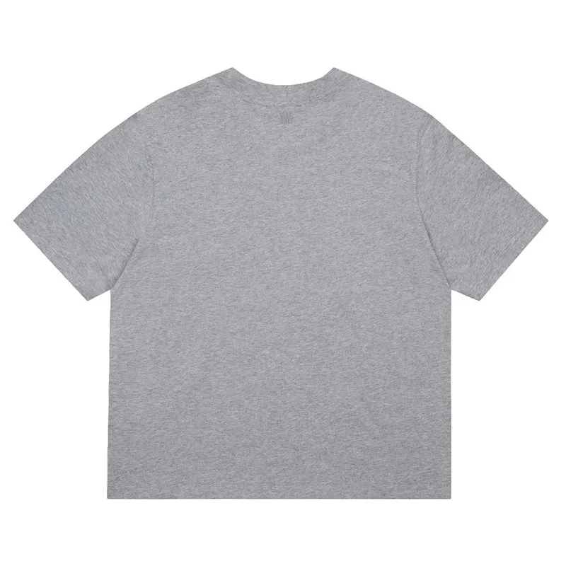 AMI Paris Oversized Logo-Appliquéd Cotton-Jersey T-Shirt Grey