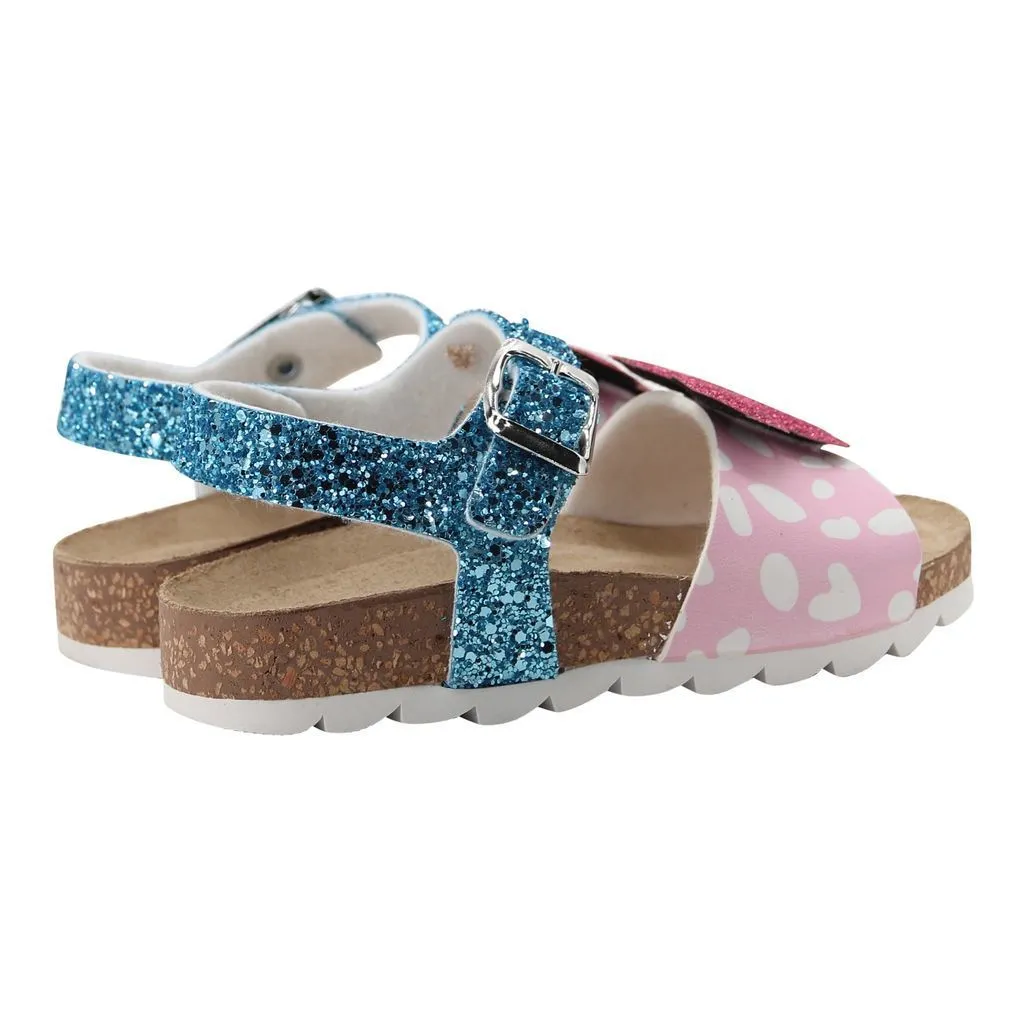 Aqua Minnie Motif Sandals