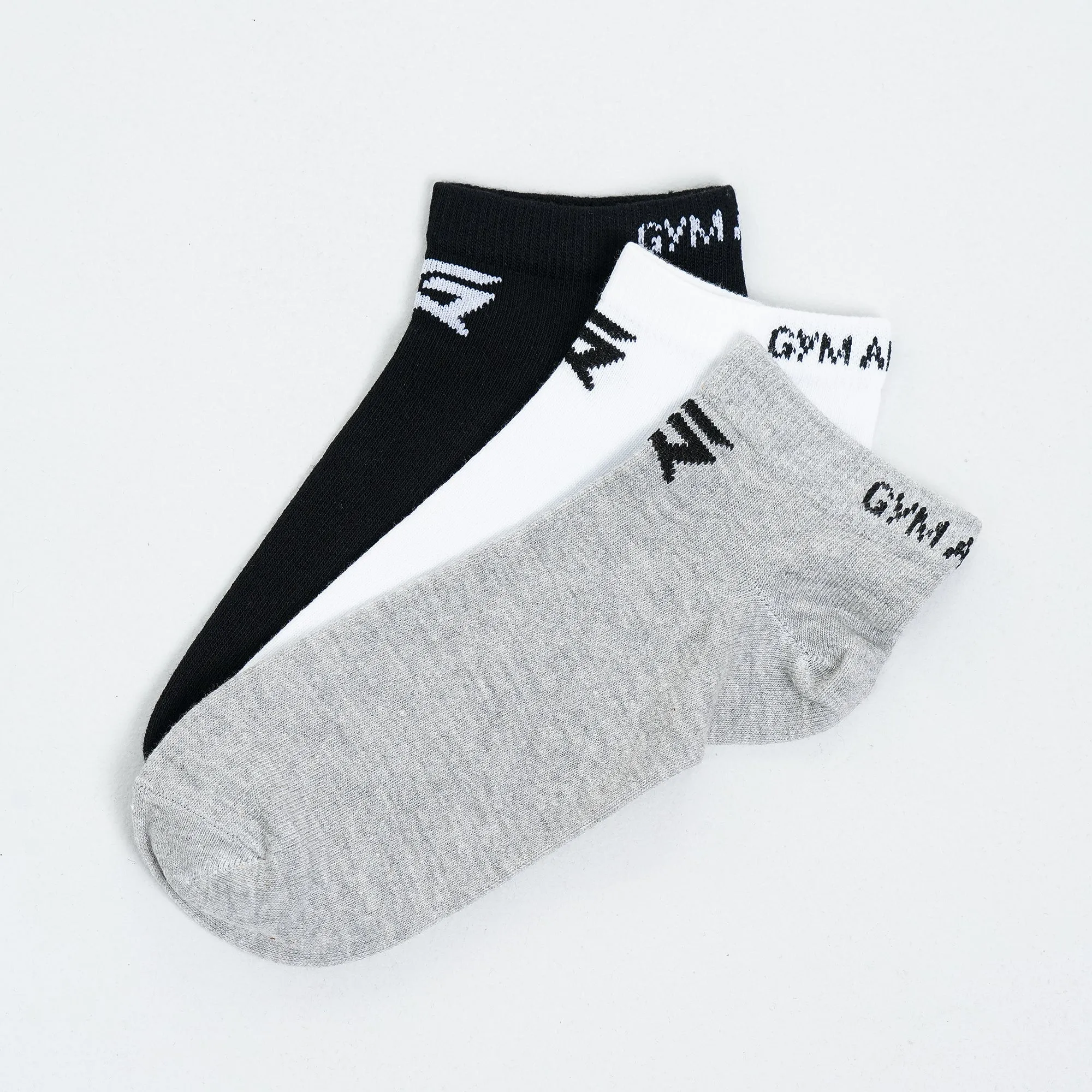 Armour Ankle Socks 3pcs (Black   Grey   White)