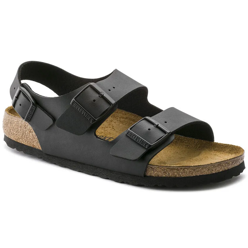 Birkenstock UNISEX Milano Birko-Flor (Black - Wide Fit)