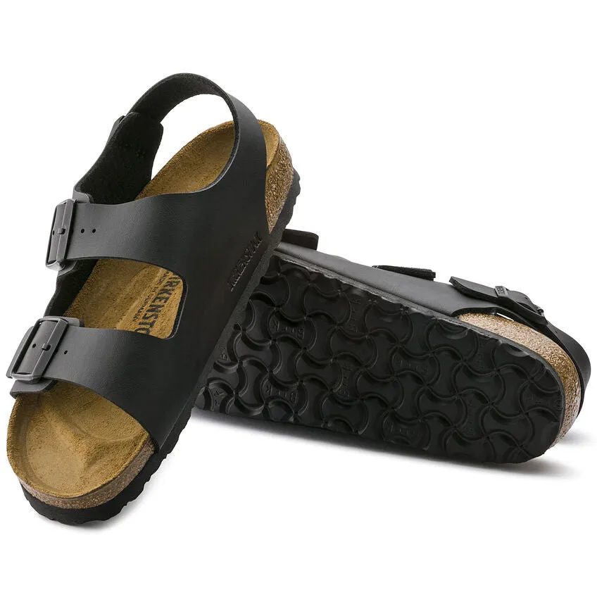 Birkenstock UNISEX Milano Birko-Flor (Black - Wide Fit)