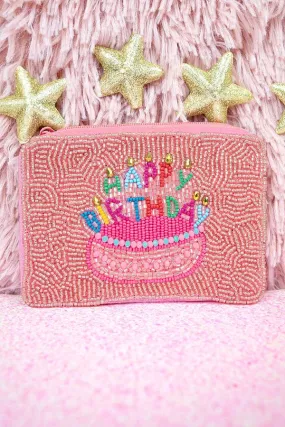 BIRTHDAY beaded coin clutch