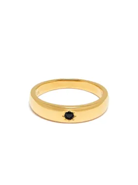 Black CZ Band Ring