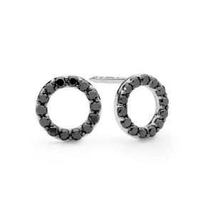 Black Diamond Circular Earrings