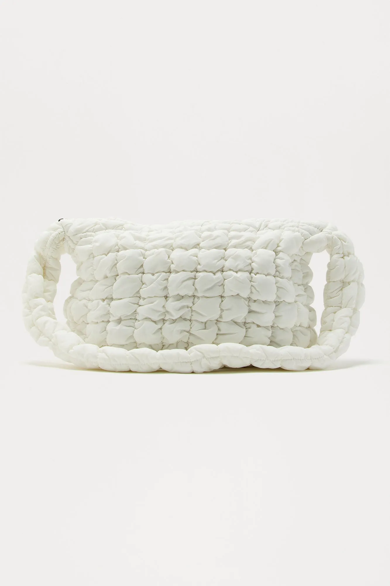 Bubble Quilted Tote Bag - White