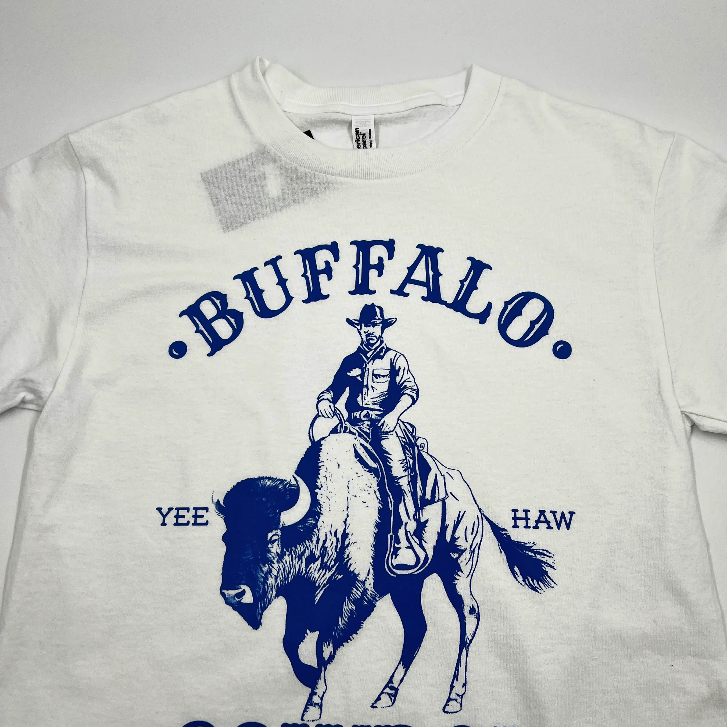 Buffalo Cowboy Yee Haw White Short Sleeve Shirt