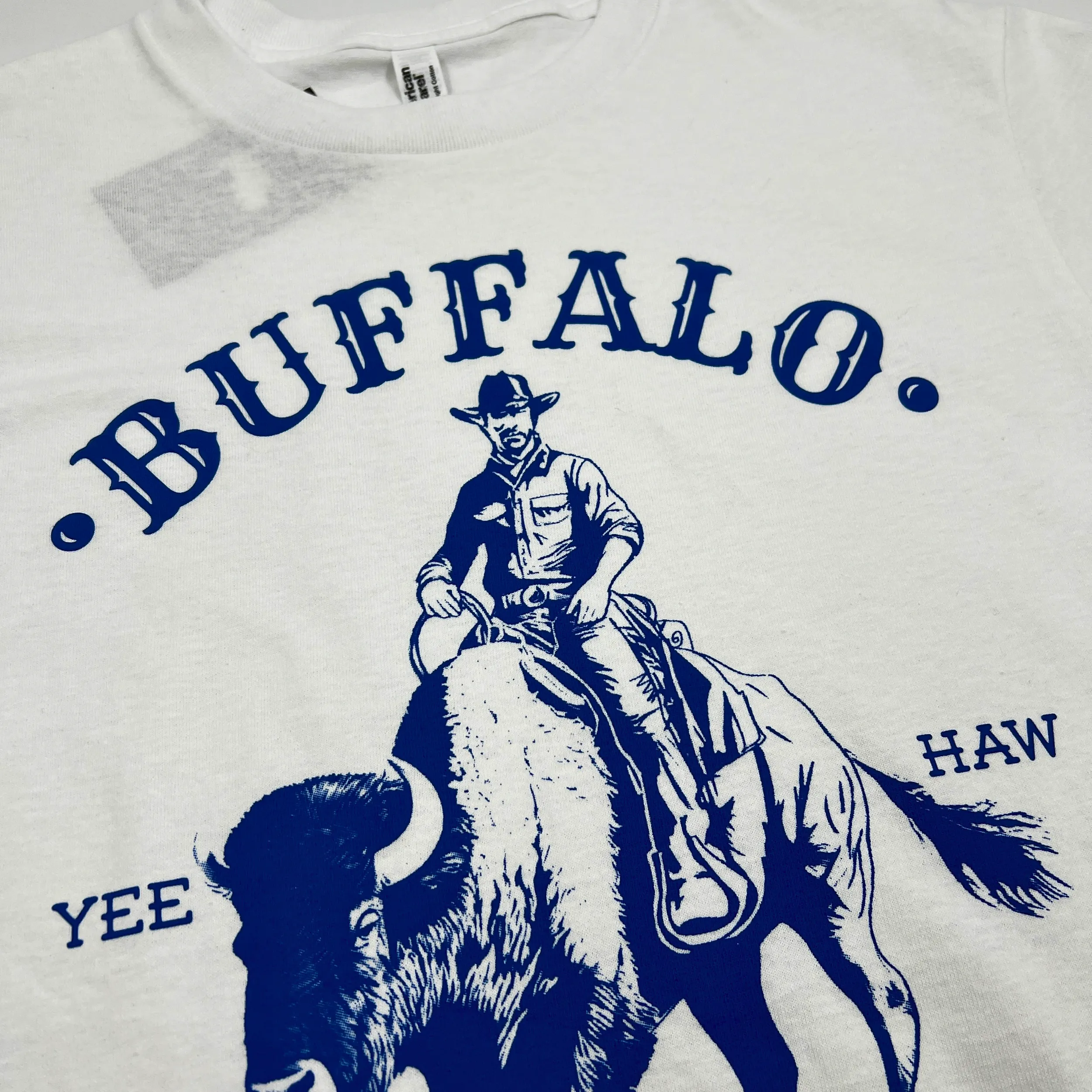 Buffalo Cowboy Yee Haw White Short Sleeve Shirt