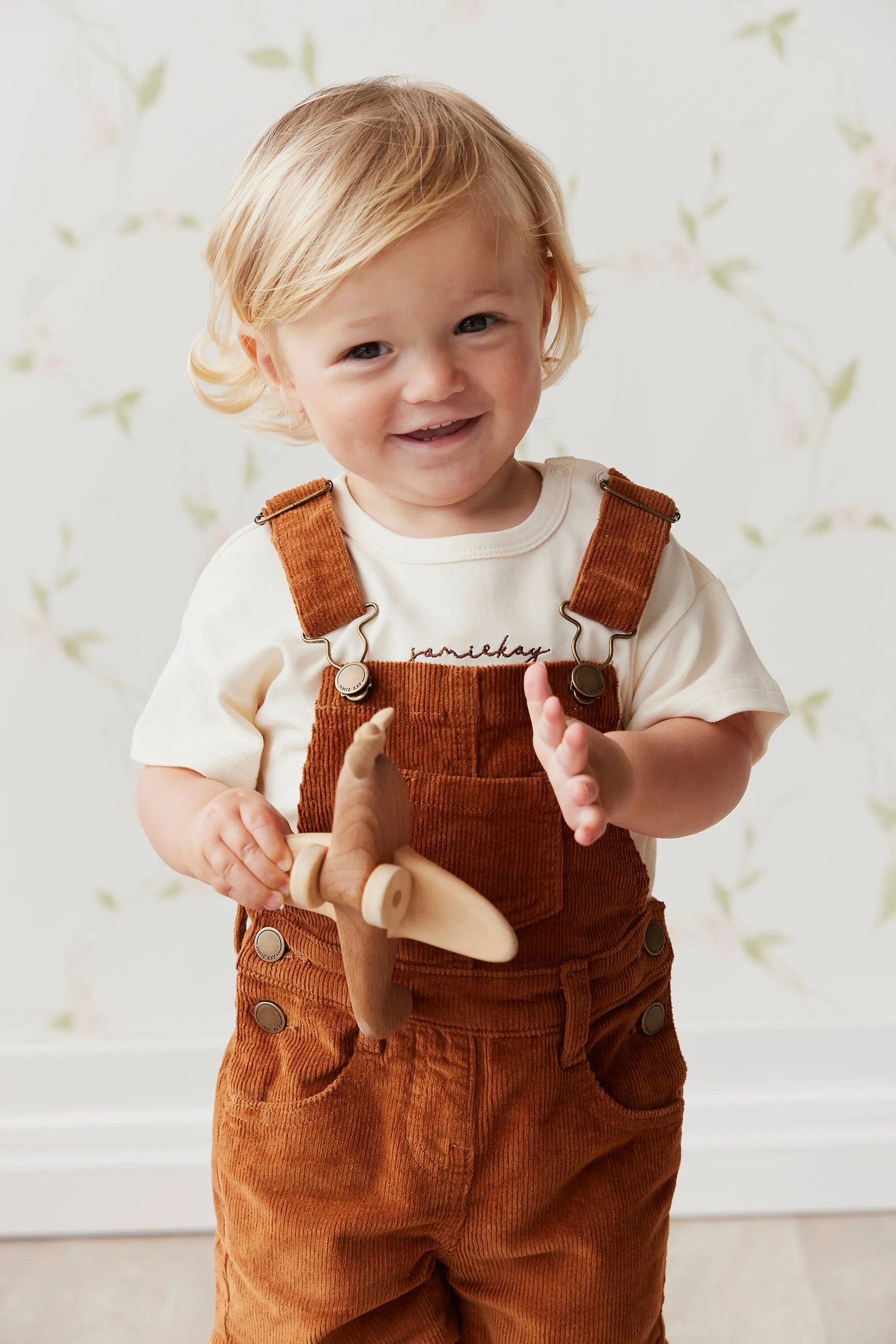 Casey Cord Short Overall - Cinnamon