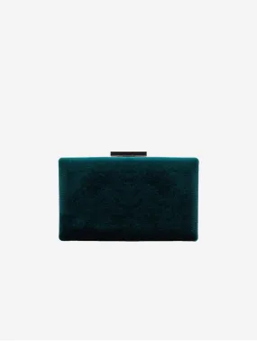 Clara Vegan Velvet Clutch | Green