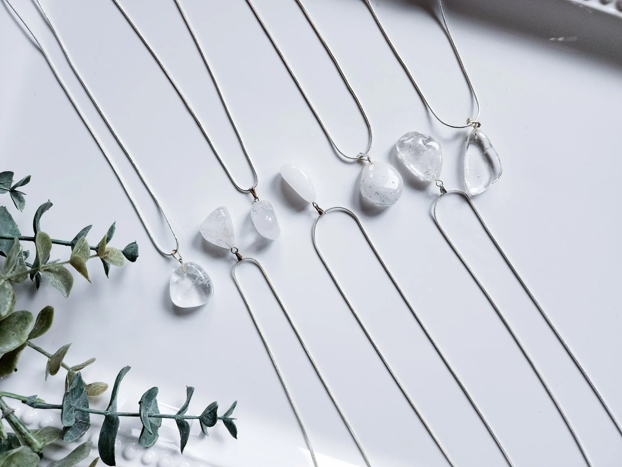 Clear Quartz Tumbled Necklace