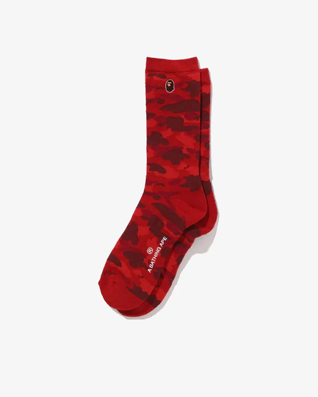 Color Camo Ape Head One Point Socks Bright Red