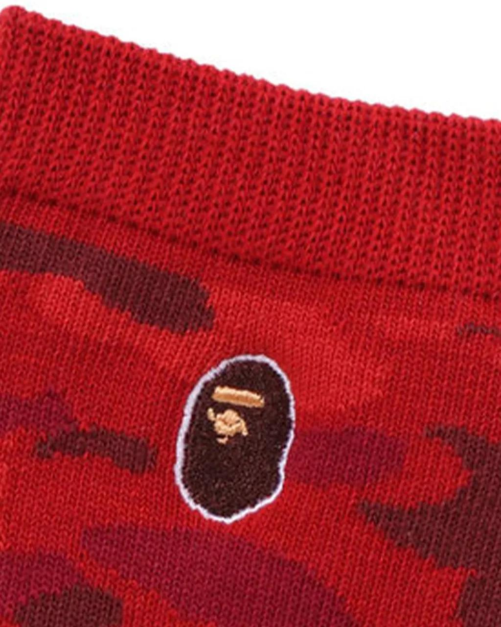 Color Camo Ape Head One Point Socks Bright Red