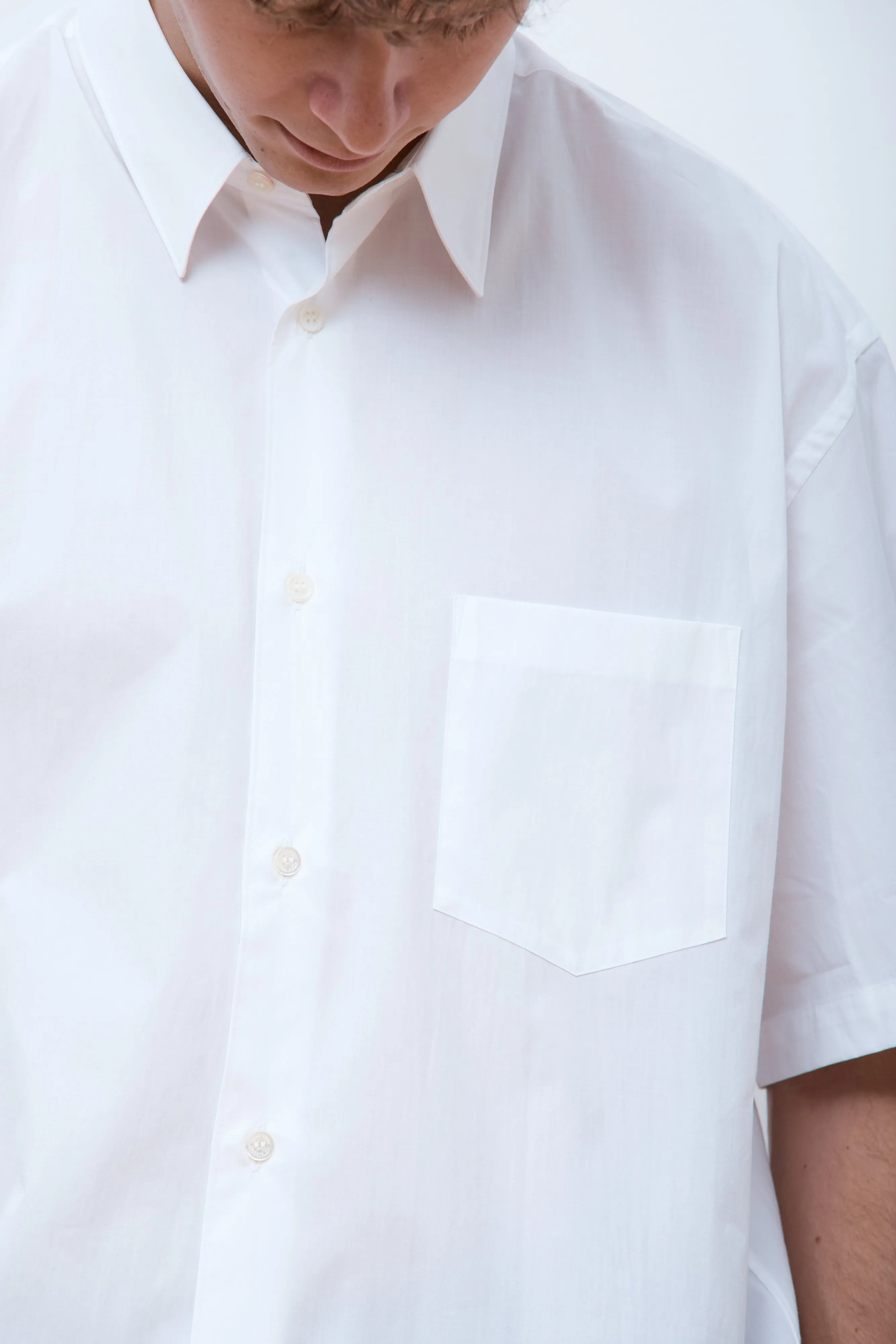 Cotton Drawstring SS Shirt White