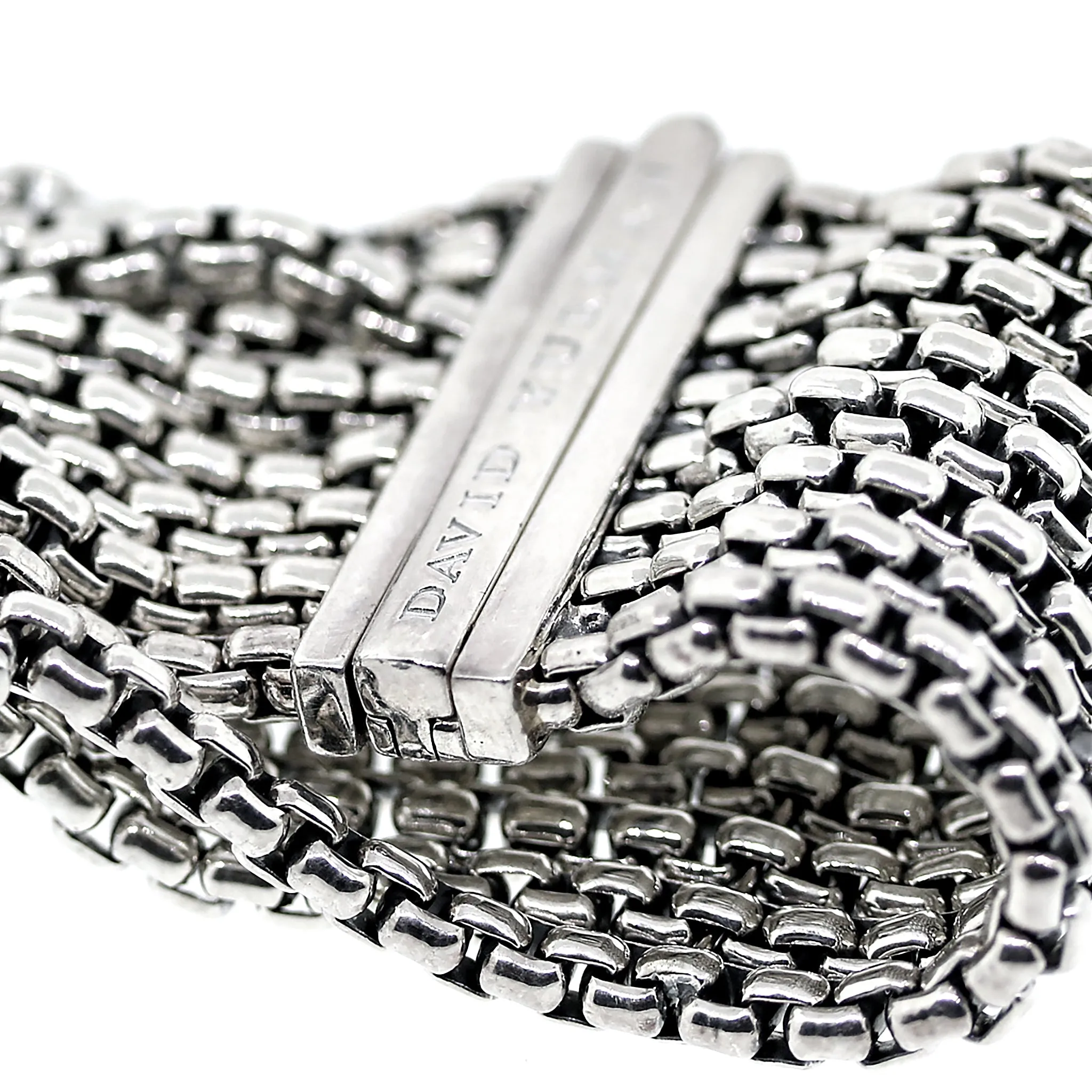 David Yurman 8 Row Diamond X Bracelet in Sterling Silver