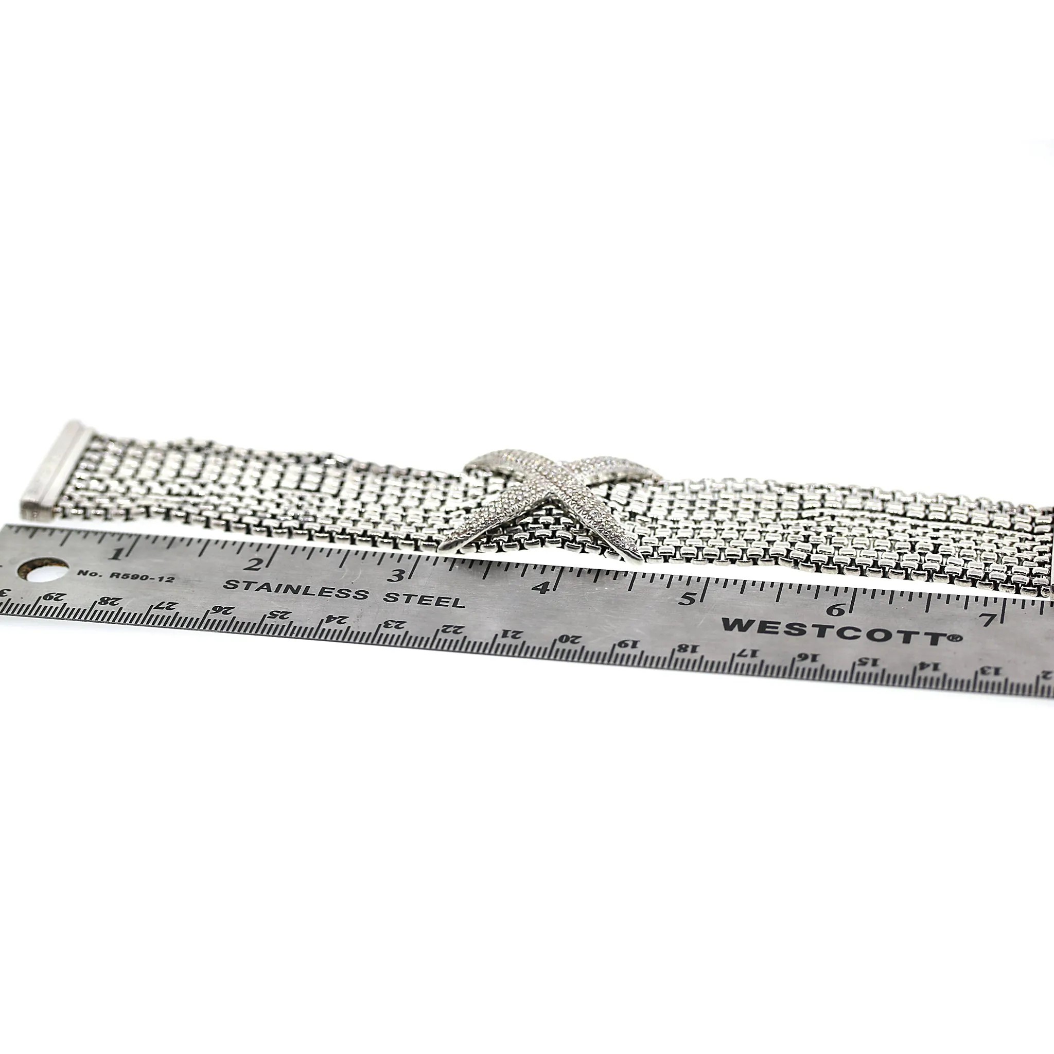 David Yurman 8 Row Diamond X Bracelet in Sterling Silver