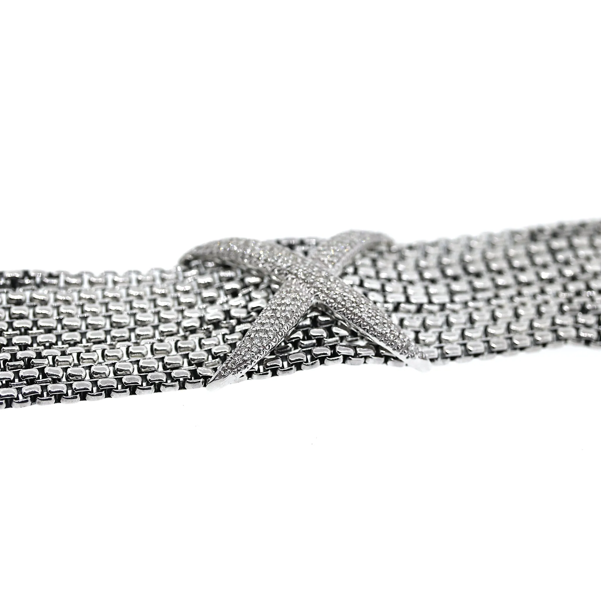 David Yurman 8 Row Diamond X Bracelet in Sterling Silver