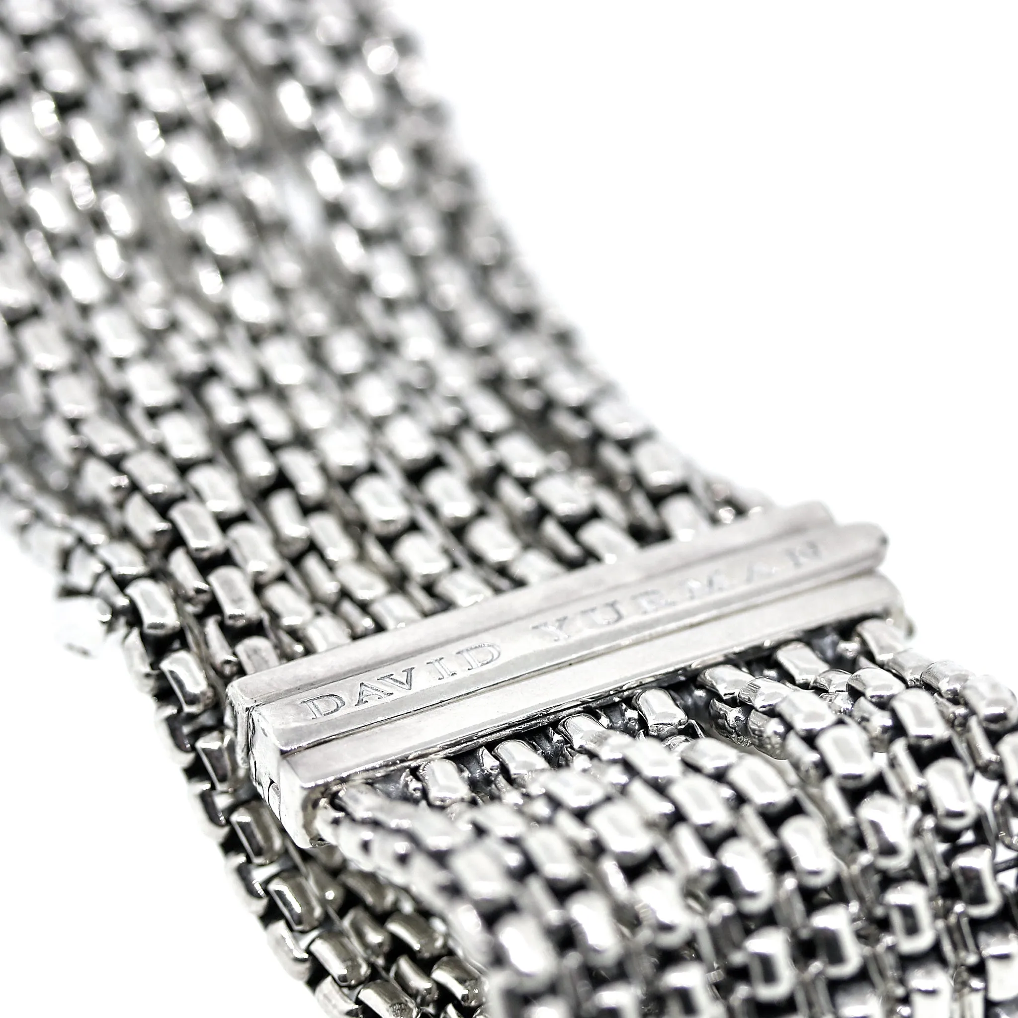 David Yurman 8 Row Diamond X Bracelet in Sterling Silver