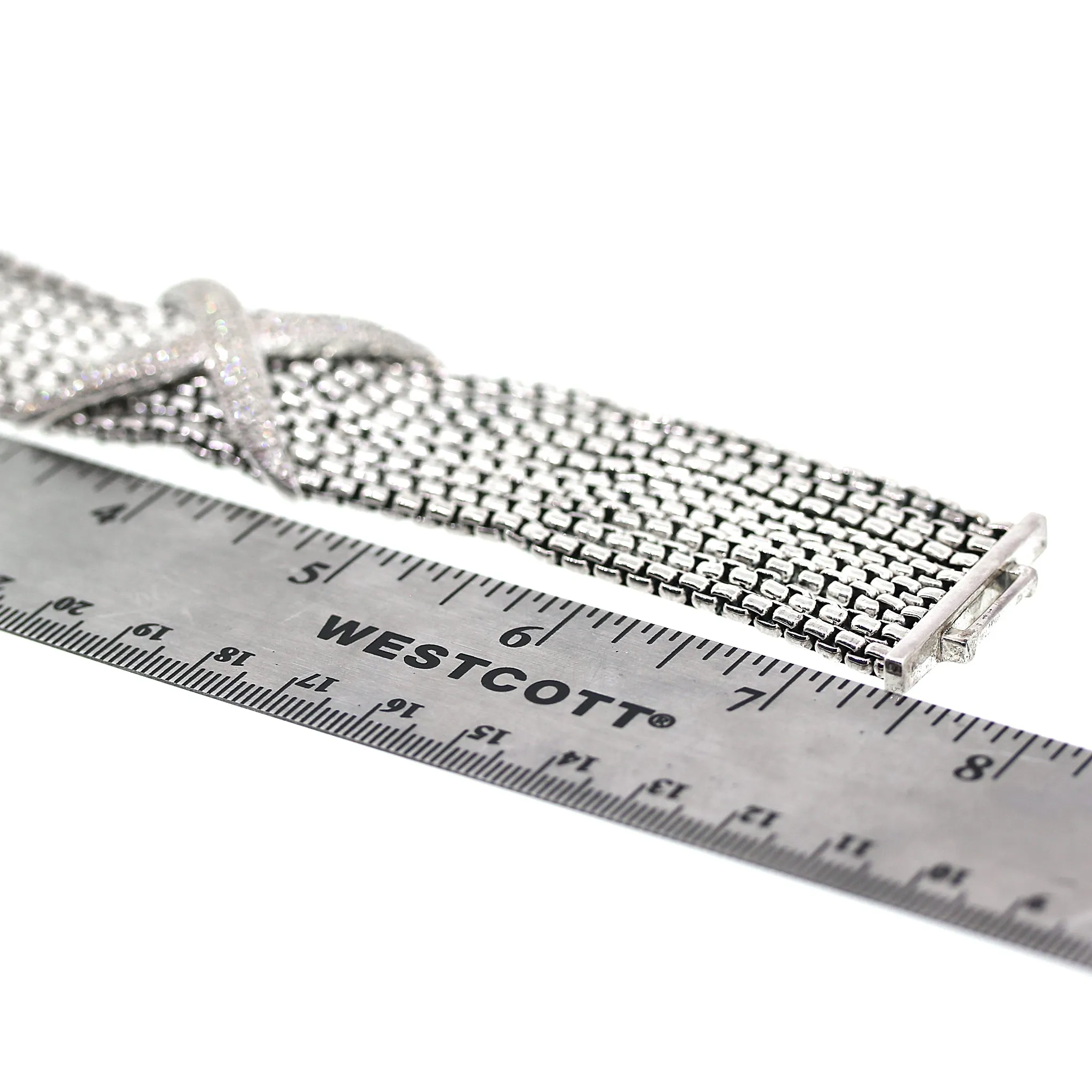 David Yurman 8 Row Diamond X Bracelet in Sterling Silver