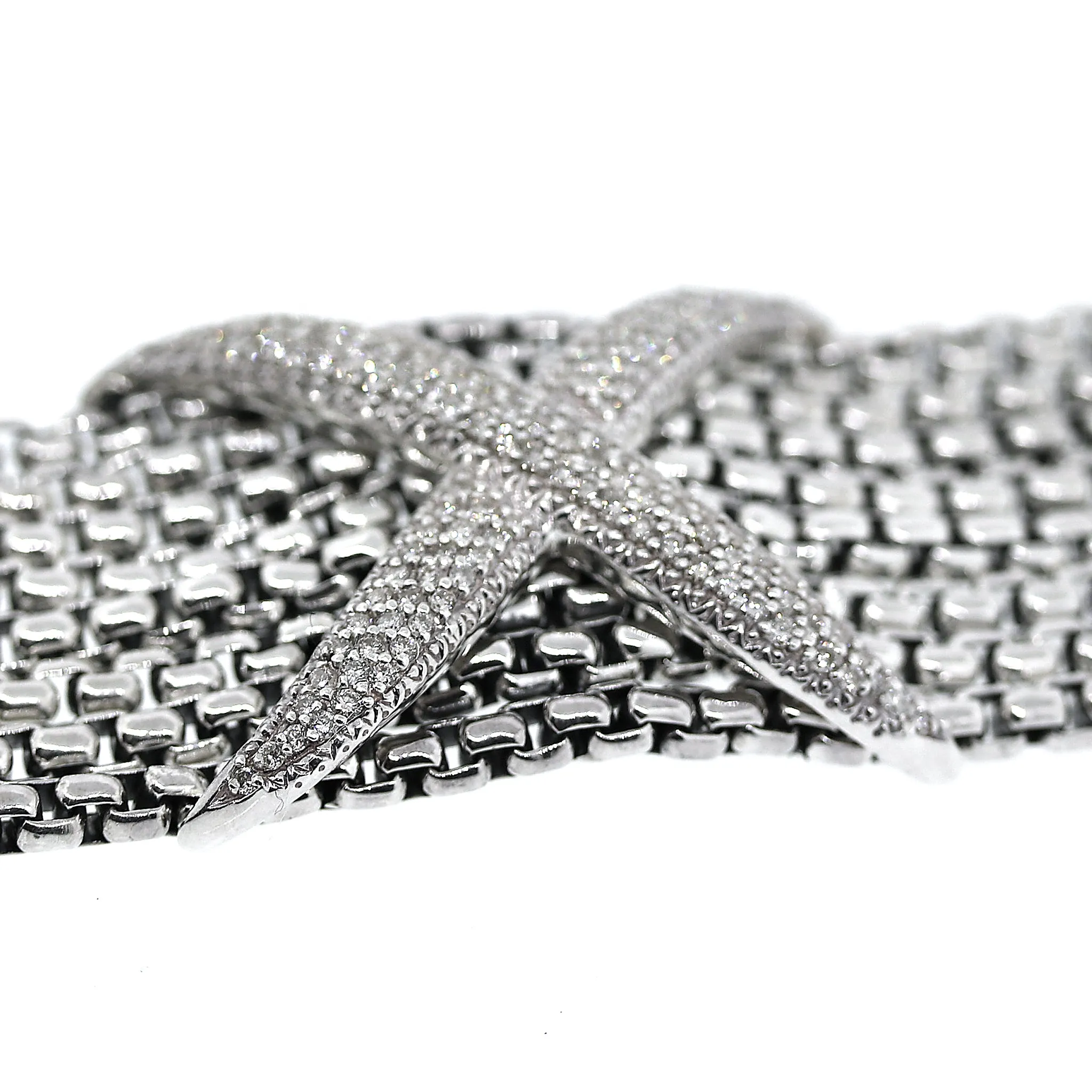 David Yurman 8 Row Diamond X Bracelet in Sterling Silver