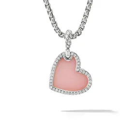 DY Elements Heart Amulet with Pink Opal and Pave Diamonds, 19MM