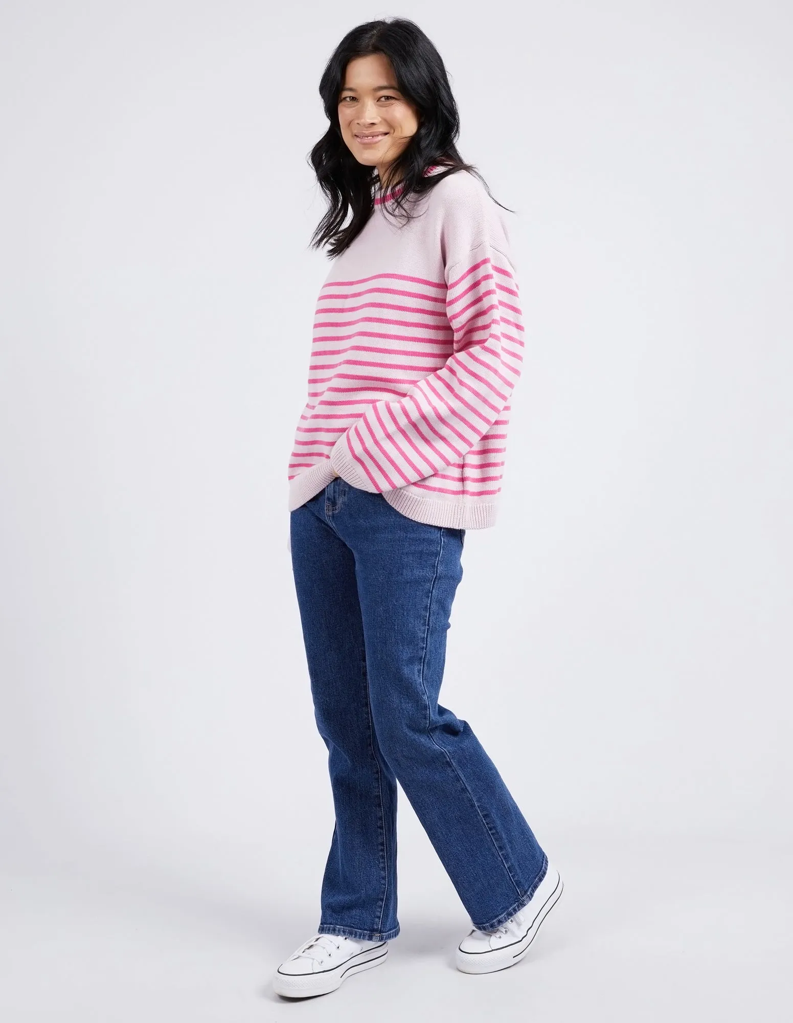 Elm Penny Stripe Knit - Powder Pink/ Shocking Pink Stripe