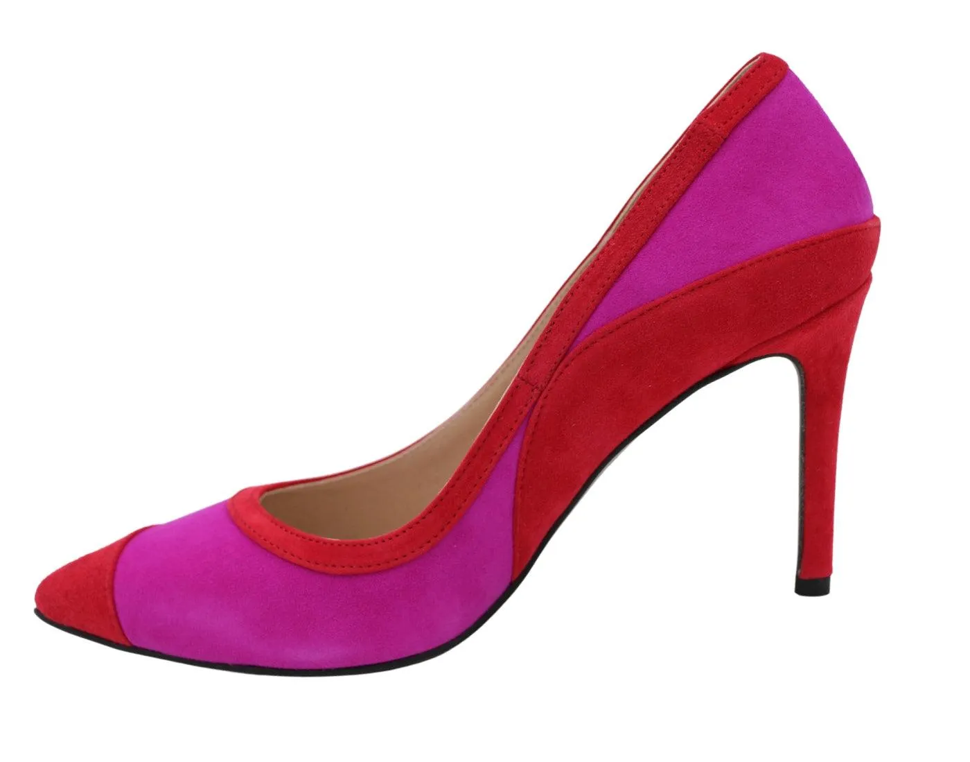 EMIS Magenta and red suede stiletto