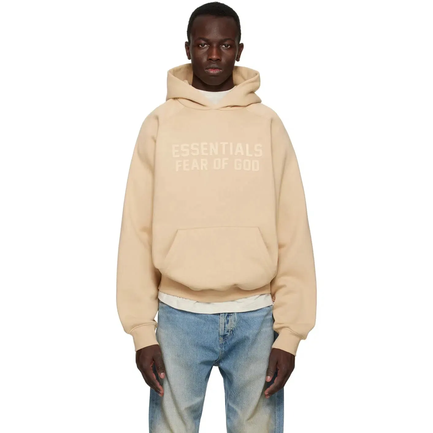 Fear Of God Essentials Waffle Raglan Hoodie 'Sand'