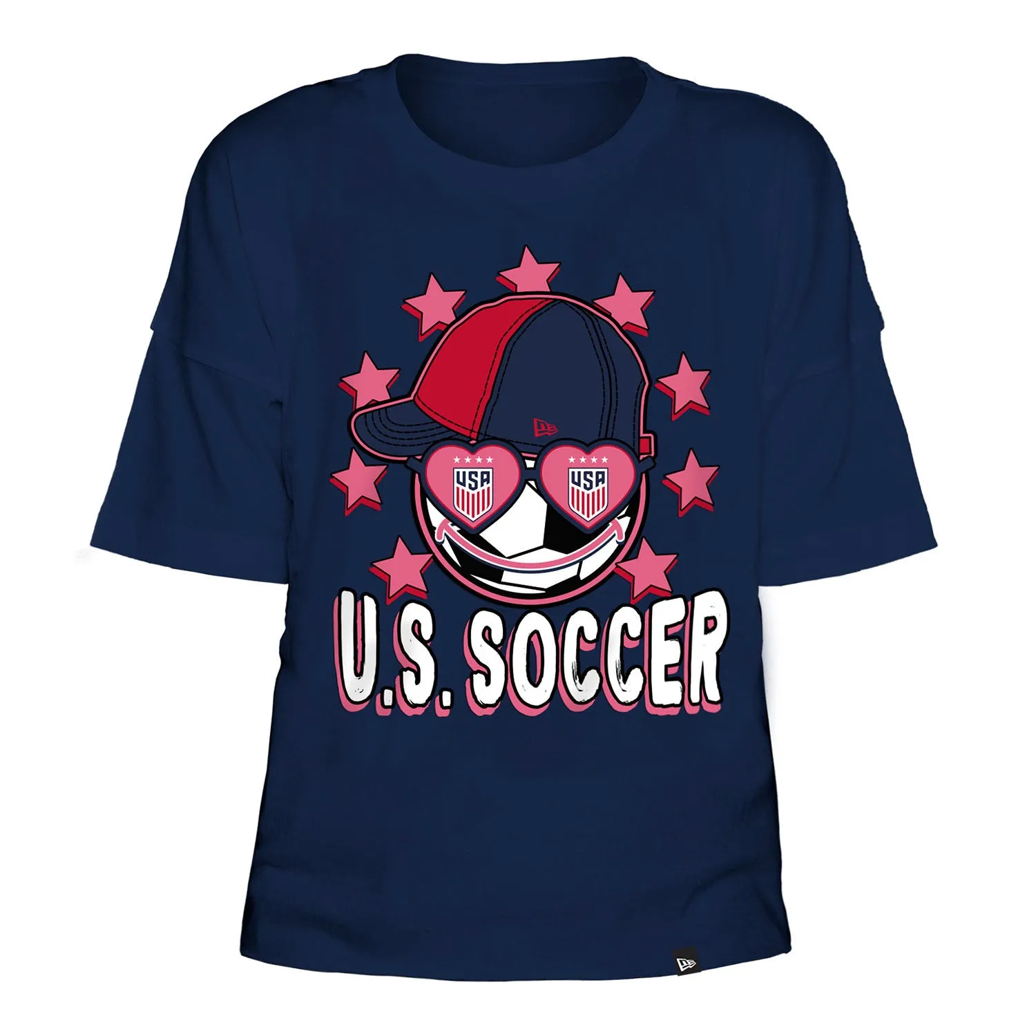 Girls New Era USWNT Raw Edge Glitter Tee