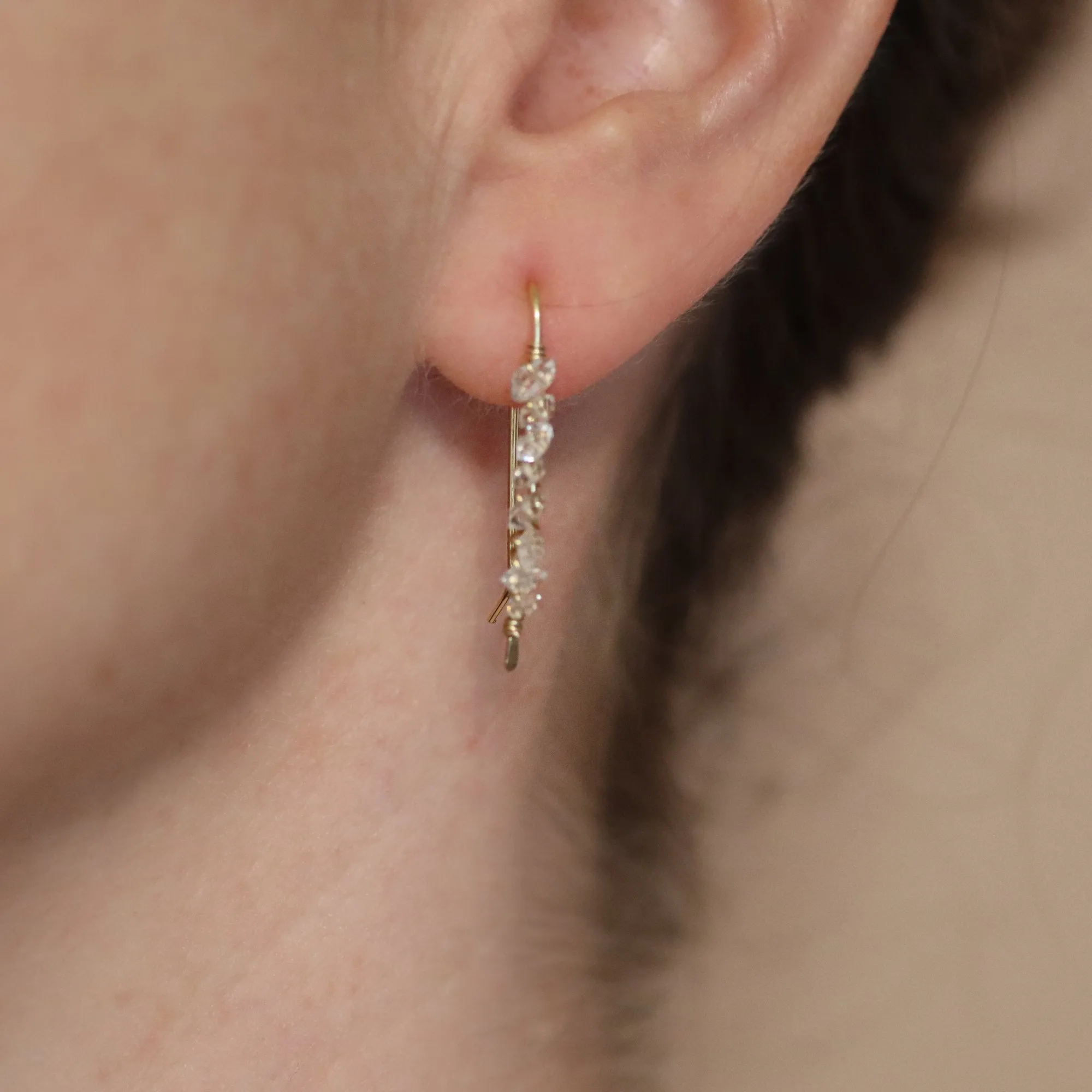 Herkimer Diamond Ear Climbers