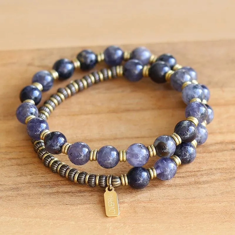 Iolite Wrist Mala Bracelet