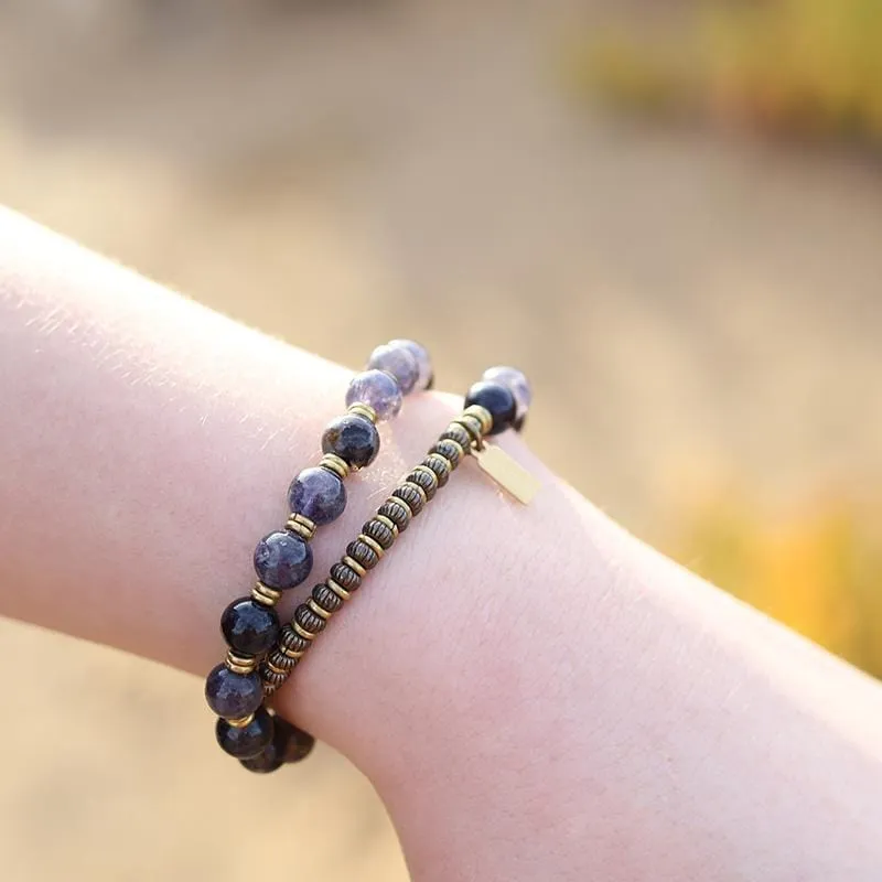 Iolite Wrist Mala Bracelet