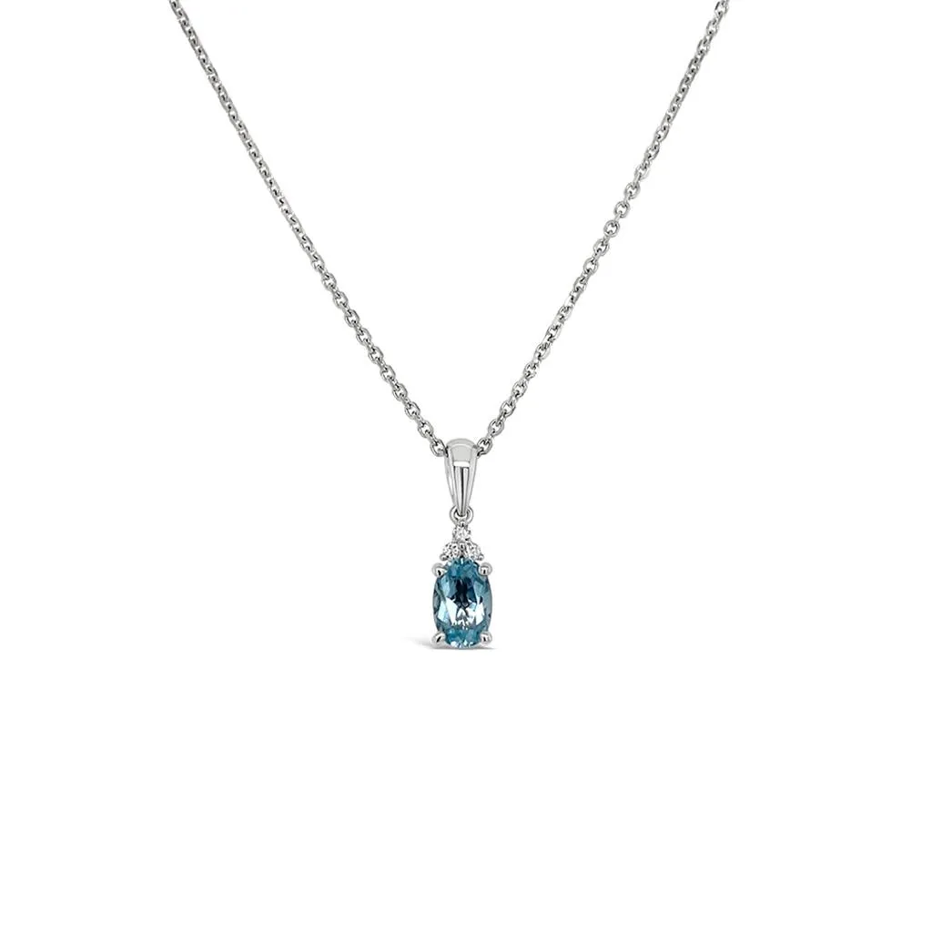 Irisa by Martin Binder Oval Aquamarine & Diamond Necklace