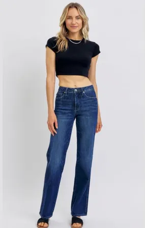 Judy Blue, Mid Rise Tummy Control Straight Leg Jeans