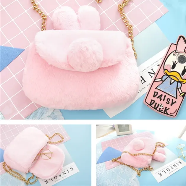 Kawaii Plush Bunny Ear Shoulder Bag AD12163